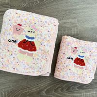 Ensemble de serviettes de bain en velours corail épais Longren, broderie animale de dessin animé, en nylon, pour adultes et couples, usage domestique, doux et absorbant