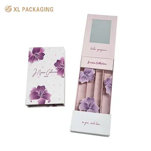 Custom Logo Hard Carton Boxes Lip Gloss Lipstick Set Low Moq Unique Luxury Cosmetic Paper Cardboard Drawer Box Rigid Boxes