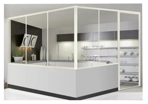 ประตูกระจกนิรภัยแบบมินิมอล กันน้ำ พับได้ สไตล์ฝรั่งเศส ดีไซน์เรียบง่าย ฉากกั้นภายในห้องน้ำ โครงเหล็ก - Product Image 4