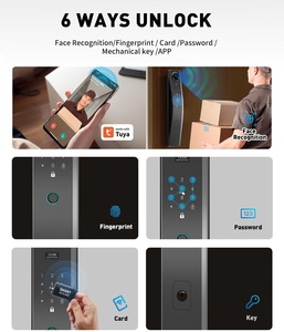Serrure de porte intelligente Zemismart Tuya WiFi avec reconnaissance faciale 3D, 6 modes de déverrouillage, caméra HD, appel vidéo <span class=keywords><strong>en</strong></span> <span class=keywords><strong>direct</strong></span>, empreinte digitale, mot de passe - Product Image 3
