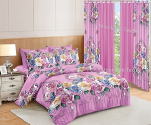 Set di Lenzuola Stile Americano 10 Pezzi con Motivi Floreali Rossi e Tende <span class=keywords><strong>per</strong></span> <span class=keywords><strong>Camera</strong></span> <span class=keywords><strong>da</strong></span> <span class=keywords><strong>Letto</strong></span> <span class=keywords><strong>per</strong></span> Arredamento Casa - Product Image 4