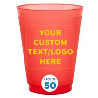 Gobelets en plastique personnalisés givrés pour stade avec votre texte et logo, 16 oz, jetables, réutilisables, pour fêtes, plusieurs couleurs