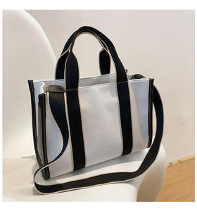 2025 nuove <span class=keywords><strong>tendenze</strong></span> da donna borsa per lo Shopping in tela di cotone grande borsa a tracolla con Logo personalizzato con cerniera portatile e pieghevole - Product Image 4