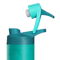 Fabricant Logo personnalisé Grande bouteille écologique en verre transparent coloré pour la boisson et le sport sans Bpa avec manchon en silicone