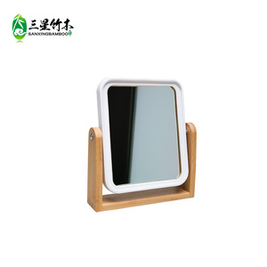 Bamboo-framed round custom wall-mounted <b>mirror</b>, large, medium, and small integrated combination <b>mirror</b>, bathroom <b>mirror</b>, - Product Image 3