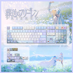 Teclas Frieren, Teclas <span class=keywords><strong>de</strong></span> Anime para Juegos, 120 Teclas PBT DYE SUB Cherry MOA MX Switch para <span class=keywords><strong>Teclado</strong></span> Mecánico 61/63/64/83/87/104 - Product Image 1