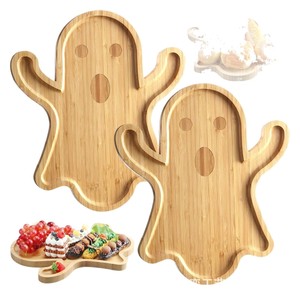 Plateau en bois en forme de fantôme Yingyiyi pour les collations de fête d'Halloween, assiette de service pour fruits, plat créatif pour enfants - Product Image 5
