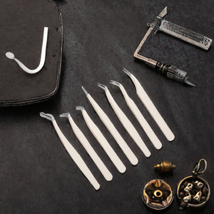 Pinzas Profesionales Premium de Acero Inoxidable para Extensión de Pestañas con Logotipo Personalizado, Puntas de Fibra, Pinzas para Pestañas de 45/75/90 Grados, Herramienta de Belleza - Product Image 3