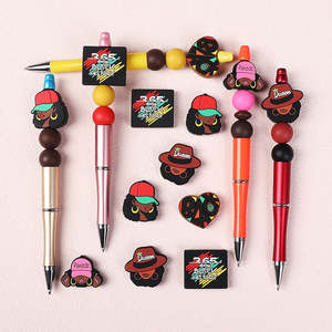 Populair Mooi Zwart Meisje Koningin Siliconen Pen Focale Kralen Bedels Topper - Product Image 5