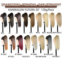 Julianna Kanekalon Futura Vente en gros de cheveux synthétiques extra longs 36 pouces, postiche sans enchevêtrement, queue de cheval avec cordon de serrage