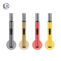 Luxin Bleu Jet Flamme Briquet Rechargeable Butane Gaz Stylo Coupe-Vent Sécurité Serrure Camping Torche pour Cigarette BBQ Cigare Métal Personnalisé