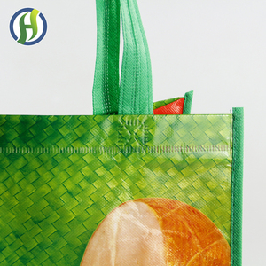 Sacs de courses réutilisables, sacs écologiques laminés non tissés, sacs fourre-tout en PP tissé avec logo personnalisé - Product Image 4