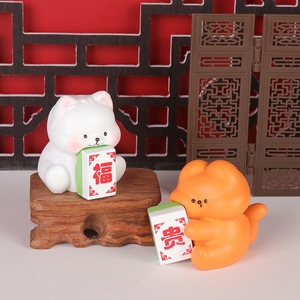 OEM ODM Venta al por mayor Caja ciega de resina personalizada Animales adorables Caja misteriosa de Mahjong Juguetes coleccionables para decoración de escritorio y hogar de fábrica - Product Image 3
