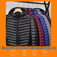 Veste d'hiver unisexe légère en duvet coupe-vent et imperméable avec capuche pour l'extérieur