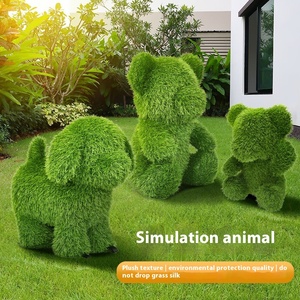 Petit animal décoratif en plastique pour extérieur, cour, pelouse, simulation de <span class=keywords><strong>jardin</strong></span>, ours floqué, chiot, <span class=keywords><strong>jardin</strong></span> d'enfants, 35 cm, écologique - Product Image 2