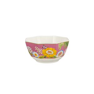 Juego de Vajilla de Cerámica Octogonal Artístico de 24 Piezas, Platos y Tazones de Porcelana con Patrón Vibrante de Loro Rosa y Leopardo, Borde Dorado, Regalo de Vajilla - Product Image 6
