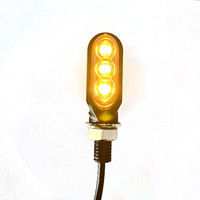 Kingshowstar Moto Clignotant LED Lumières Trois Modes Mini Feux de Plaque d'Immatriculation Feu Arrière Pour Remorque Camion Voiture (2pcs Ambre)