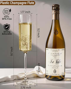 Hot Sale Unbreakable Transparency Whiskey Glass PS Plastic <strong>champagne</strong> Glasses <strong>Flute</strong> High Quality Wedding Party Wine Glass - Product Image 3