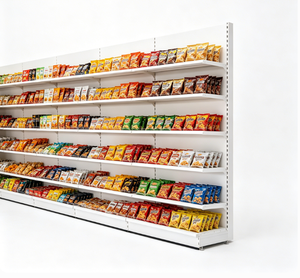 Scaffale Modulare per Farmacia, Boutique, <span class=keywords><strong>Cartoleria</strong></span>, Libreria, Supermercato, 6 Ripiani, Resistente, 100Kg, Colore Nero e Bianco - Product Image 1