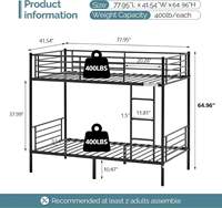 Lit superposé en acier de haute qualité, moderne, double sur double, avec cadre robuste et protection de sécurité, mobilier de chambre à coucher, direct usine