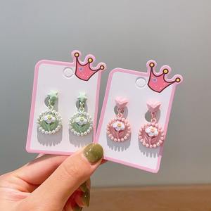 Pendientes de Clip con Diseño de Flor de Cobre para Niñas, sin Perforación, Lindos y Divertidos, Joyería Infantil - Product Image 3