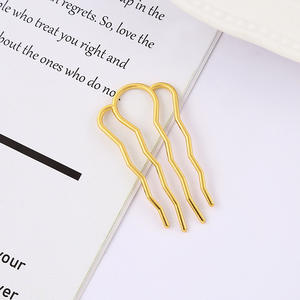 Gran pequeño peine liso Pan Bun Traceless Hairpin accesorios Slide Metal Hair Stick Clip tenedor en forma de U horquilla para mujeres niñas - Product Image 3