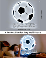 Enseigne néon acrylique Football pour décoration murale, lumière LED à intensité variable, alimentée par USB, lampe sportive pour chambre d'enfant, salle de jeux et man cave