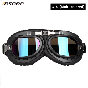 Klassieke retro vintage motorbril Moto lederen bril voor piloot Koperen open helm Fietsbril Bril voor ATV - Product Image 6