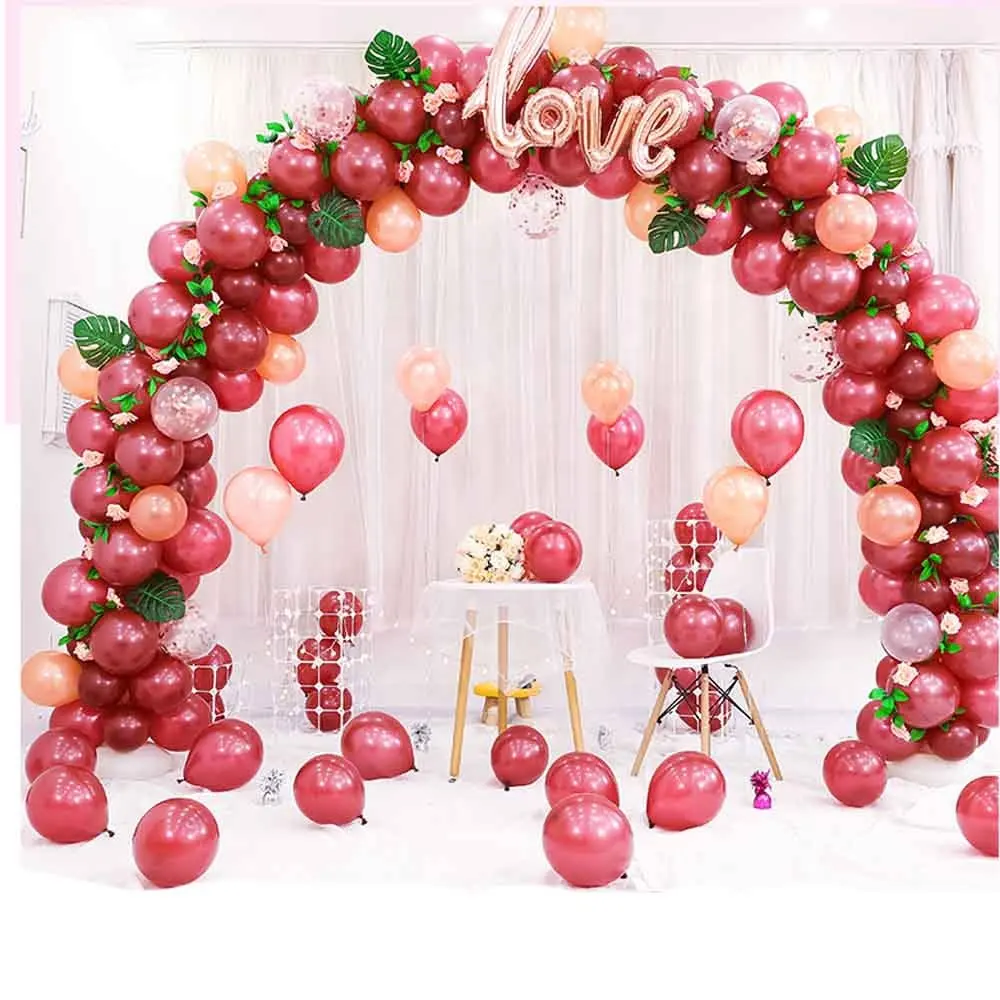 テーマパーティーは装飾風船アーチセットを支持します背景ステージテーブルのためのハッピーアニバーサリーギフト結婚式の装飾