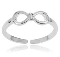 Vente en gros de bijoux en argent Sterling 925, anneau d'orteil réglable en forme de nœud ouvert ondulé