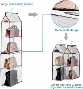 Factory Direct Heavy-Duty Mesh 4-<b>Shelf</b> Hanging Handbag Bag Organizer Closet Systems & Organizers for Purse Storage in Households - Product Image 3