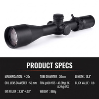 Lunette de tir tactique Bowei 4-20X50 SFIR avec objectif optique HD, tube de 30 mm, illumination rouge et parallaxe latérale