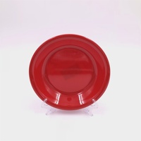 Assiette à salade en mélamine rouge écologique populaire, vente en gros, assiette à soupe en plastique durable pour les fêtes