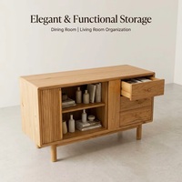 Meuble de rangement moderne en bois massif pour salon, salle à manger, chambre à coucher, buffet, armoire avec portes à tambours et tiroirs, sur mesure OEM ODM