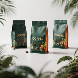 Sacs à café personnalisés en gros de 250g, 500g, 12oz, 16oz, 1lb, 2lb avec logo imprimé, fond plat, valve et fermeture éclair OEM/ODM - Product Image 1