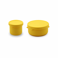 Petite boîte à lunch ronde en silicone avec couvercle, compatible micro-ondes, réutilisable, pour le bureau, l'école, vente en gros