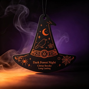 Diffuseur de parfum pour voiture Magic Garden Vanilla Spell, design chapeau de sorcière, parfum longue durée, en papier. - Product Image 3