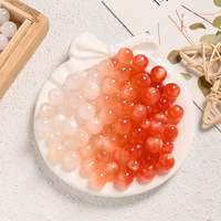 Manik-manik resin bulat 8/10/12mm yang berubah warna secara instan, manik-manik resin mata kucing yang berubah warna untuk gelang dan kalung DIY