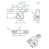 Collier de serrage en forme de T en alliage d'aluminium 12mm/14mm Support de tube en carbone Support de moteur Base fixe pour drone RC Quadcopter Parts