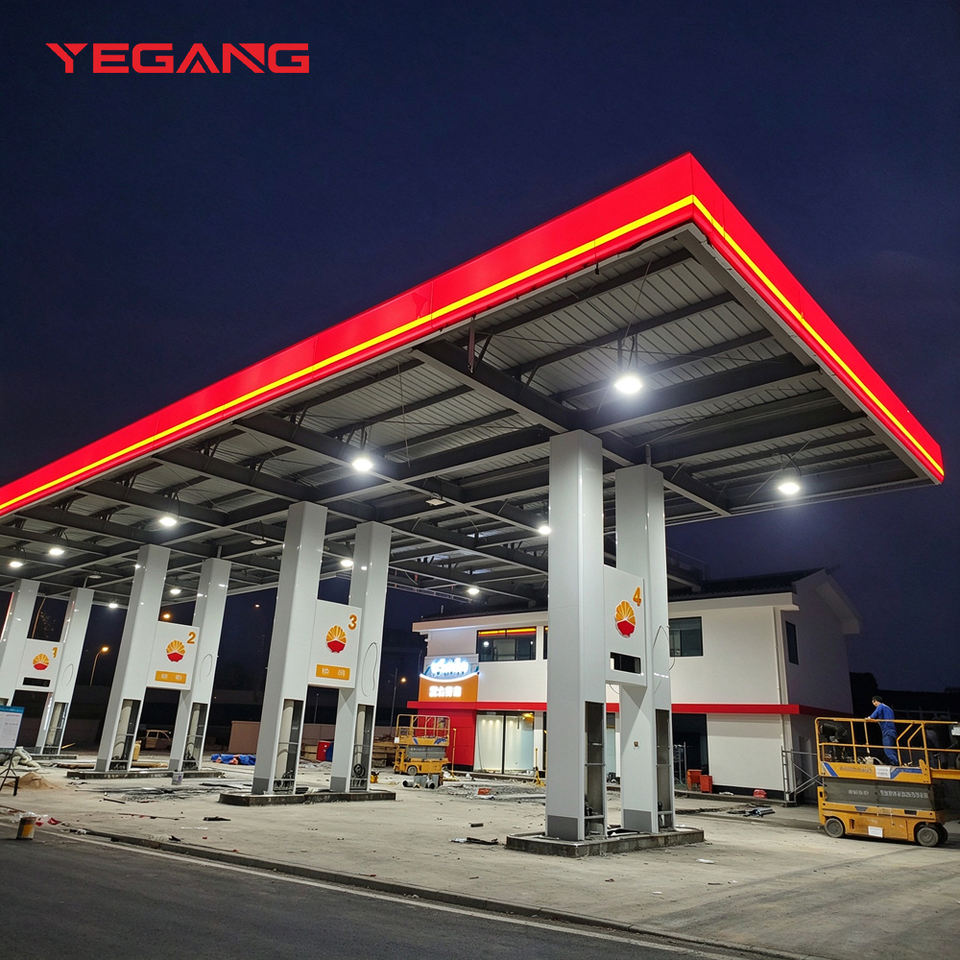 Outdoor Modular Gas Station Canopy Fascia Aluminum Billboard Integrated ...