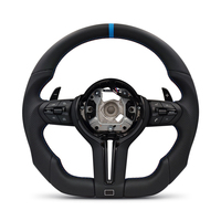 Volant M Sport en Cuir à Fond Plat avec Insert Noir pour BMW F10 F15 F16 F20 F30 F31 F35 F36 M3 F80 M4 F82 M5 F90