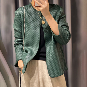 Jaket Kulit Asli Wanita Fashion, Mantel Kulit Domba Alami Tenun Tangan, Desainer, Atasan Musim Semi Gugur, Pakaian Berkualitas Tinggi, <span class=keywords><strong>Blazer</strong></span> - Product Image 3