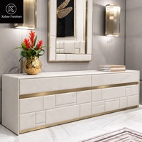 Lit de luxe en cuir véritable italien moderne, taille king size, avec tête de lit, pour chambre à coucher de villa