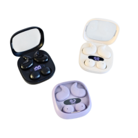 Pack de deux écouteurs intra-auriculaires TWS légers avec chargement Type-C V6.0, miroir de maquillage, pour loisirs et divertissement