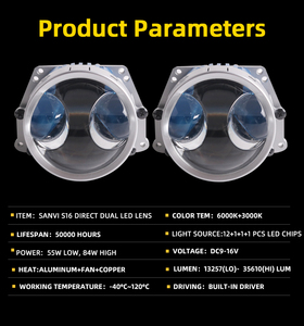 China Auto 3 pulgadas H4 90W <span class=keywords><strong>S16</strong></span> Bi LED Proyector Lente Faros Nueva condición 12V Voltaje Proveedor de fábrica - Product Image 3