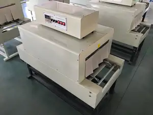 Bropack Mini Small Shrink Box Bottle Heat Shrink Wrapping Tunnel Book Film Wrap Packaging Machine BSD400 83*40*20cm 0-10m/min