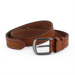 Cinturón de Cuero Vacuno Vintage con Hebilla de Pin y Diseño Cuadrado, Impermeable, 38 cm de Ancho, para Hombre - Product Image 5
