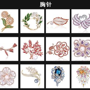 Fabricant sur mesure de broches pour femmes, boucles de foulard en soie, corsages en cristal et accessoires de bijouterie, avec strass et zircon - Product Image 5