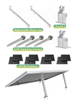 Egret Solar Aluminium Réglable 15-60 °   Support de montage pour panneaux solaires pour système d'alimentation résidentiel sur balcon (2 panneaux)