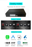 Caja Inalámbrica Inteligente Portátil con Apple CarPlay y Android Auto, USB para Jeep Cherokee/Compass, Navegación para el Tablero, Reproductor de Radio